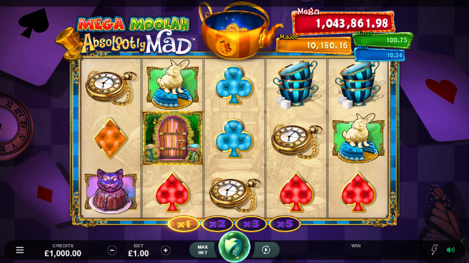 Absolootly Mad Mega Moolah slot base game