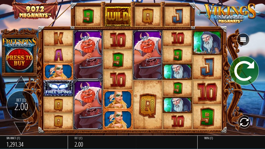 Vikings Unleashed Megaways slot base game