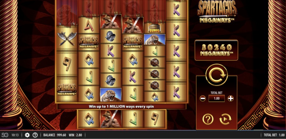 Spartacus Megaways slot base game