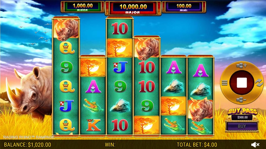 Raging Rhino Rampage slot Expanding Reels feature