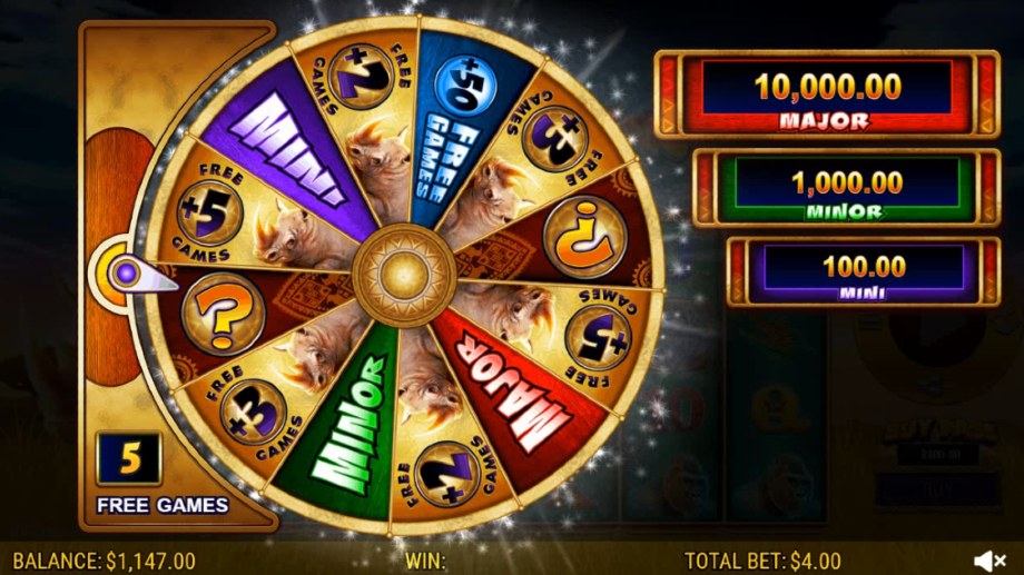 Raging Rhino Rampage slot Wheel feature