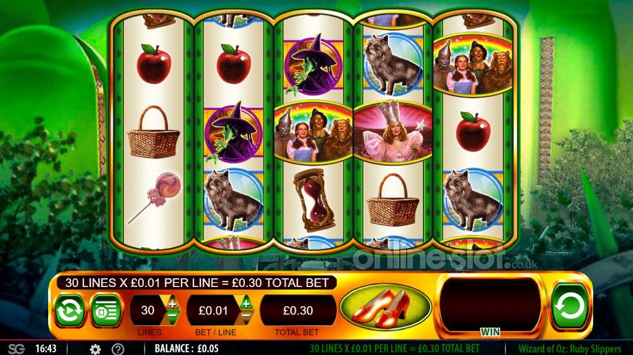 Wizard of Oz Ruby Slippers slot base game