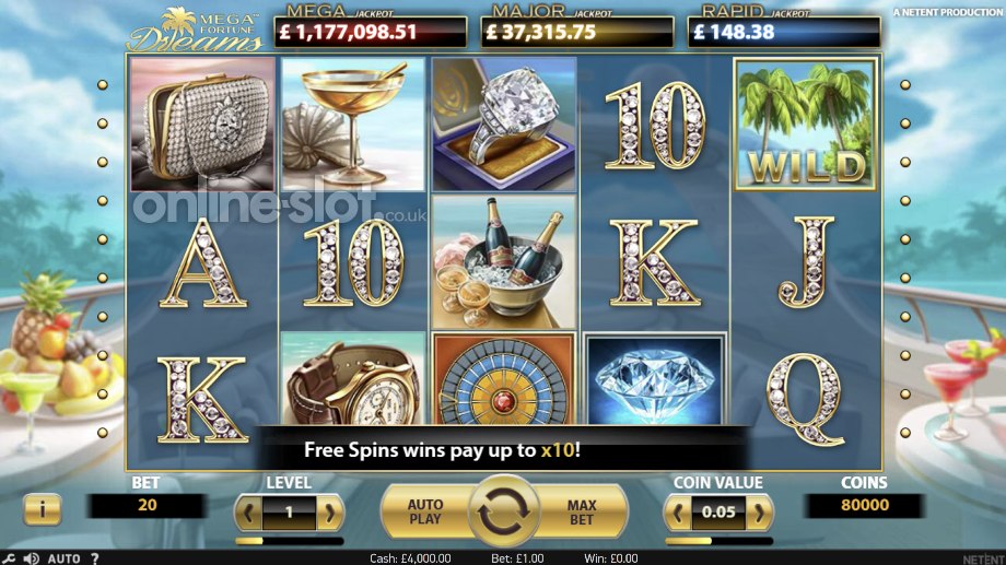 mega fortune dreams slot base game