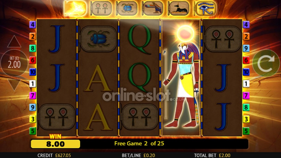 eye of horus slot free spins feature