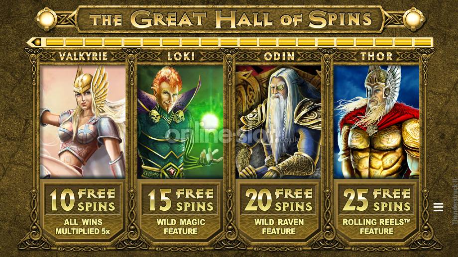 thunderstruck 2 slot the great hall of spins features