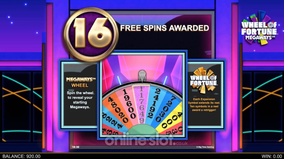 wheel of fortune megaways slot free spins feature