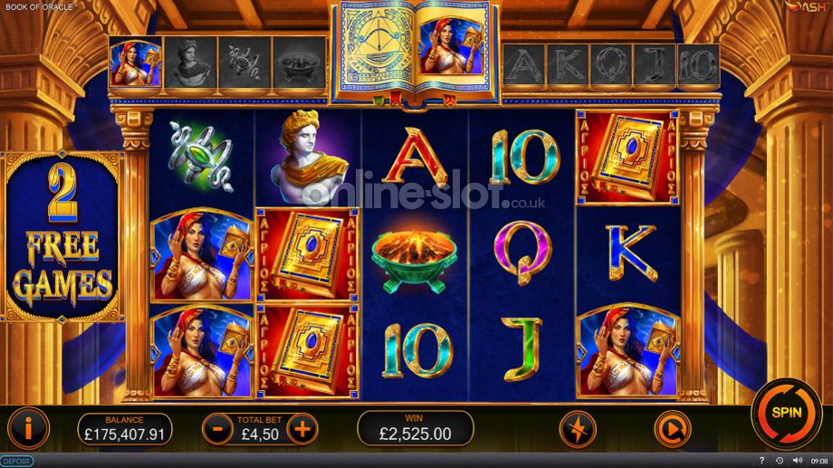 age of the gods book of oracle slot free games feature
