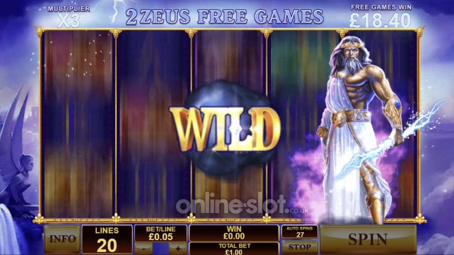 age of the gods slot zeus free games feature