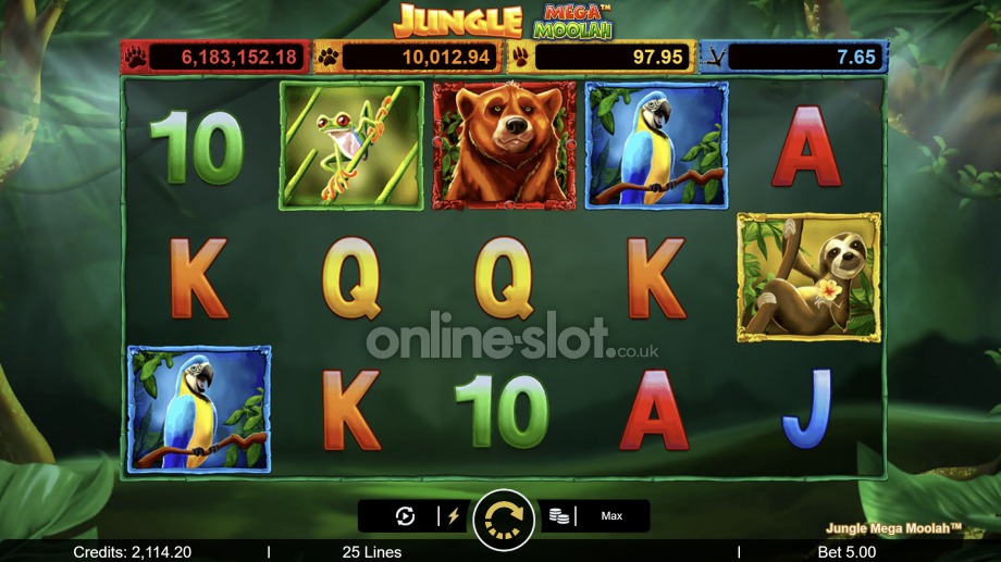 jungle mega moolah slot base game