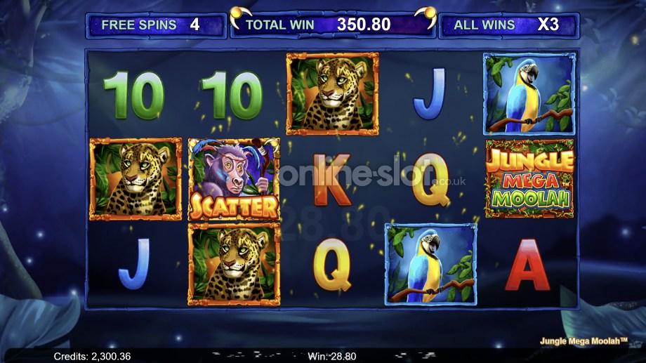 jungle mega moolah slot free spins feature