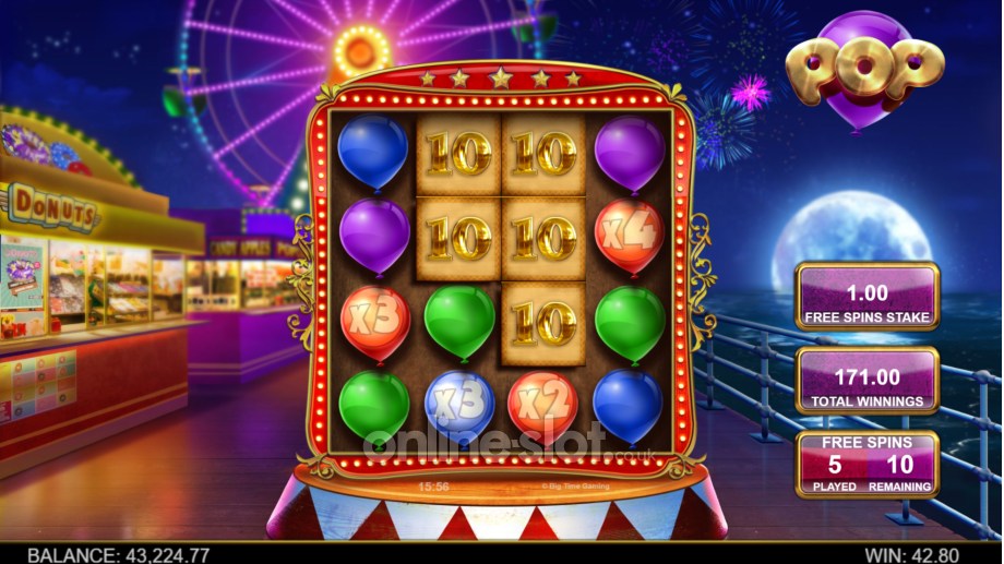 pop slot free spins feature