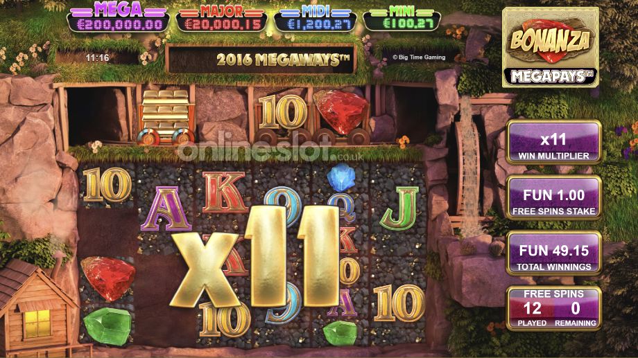 bonanza megapays slot free spins feature