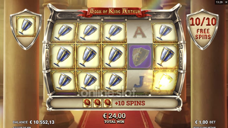 book of king arthur slot free spins feature