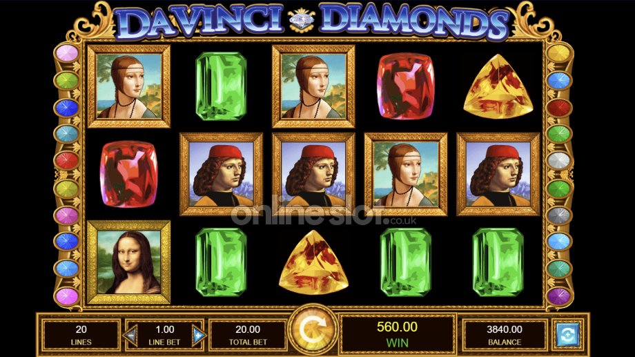 da vinci diamonds slot base game