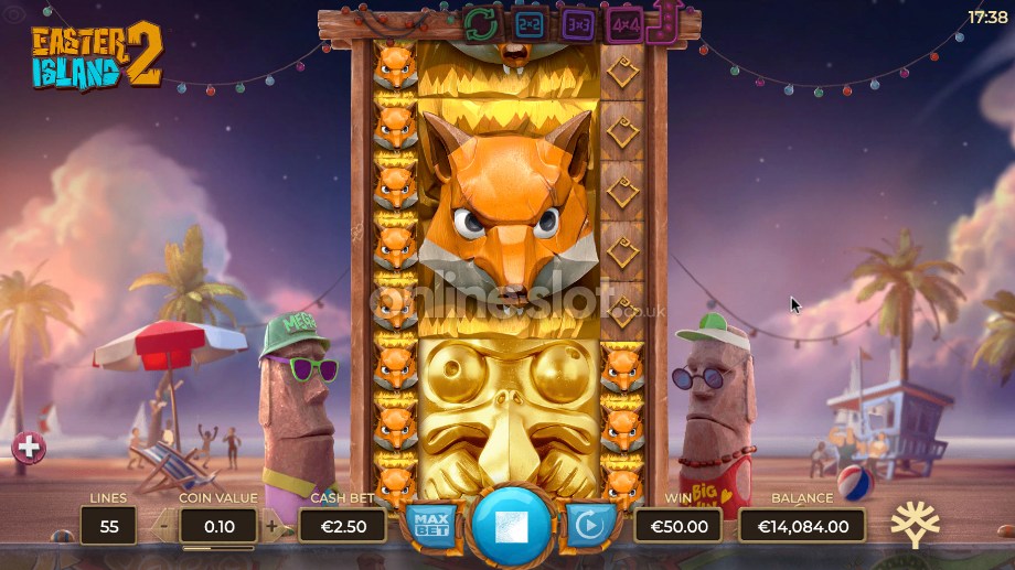easter island 2 slot expanding reels feature