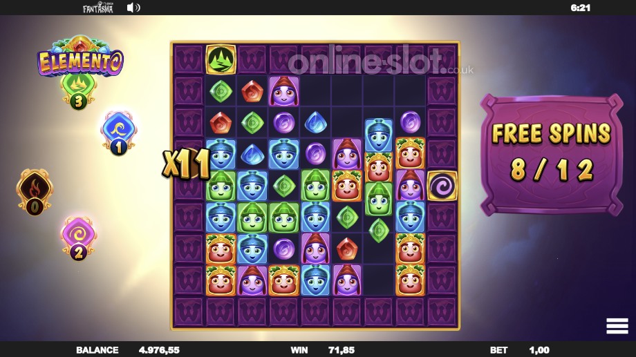 elemento slot free spins feature
