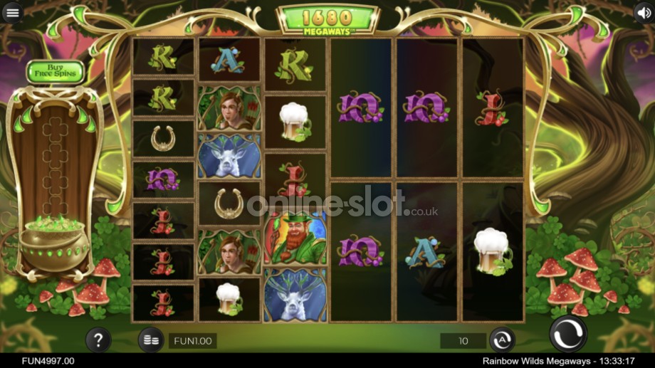 rainbow wilds megaways slot base game