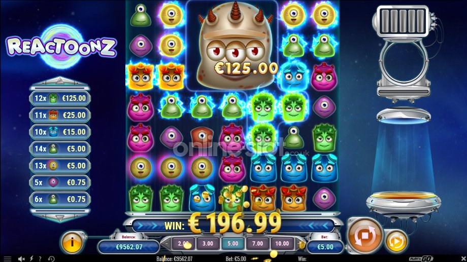 reactoonz slot gargantoon feature