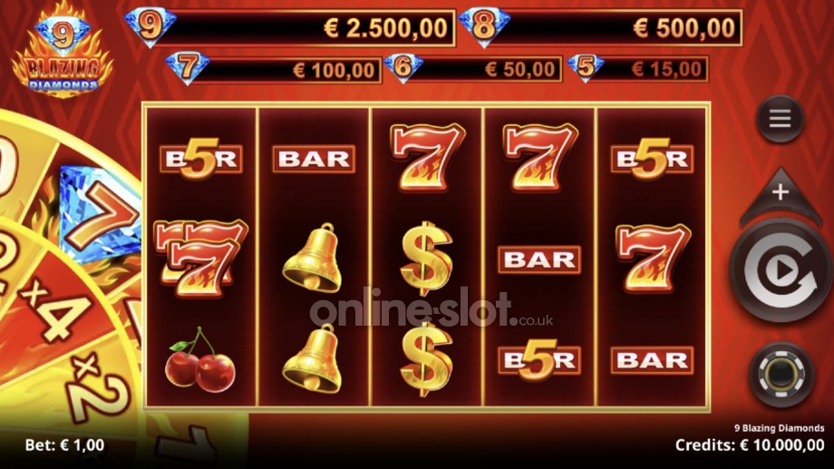 9 blazing diamonds slot base game