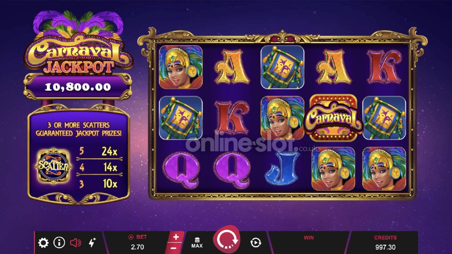 carnaval jackpot slot base game