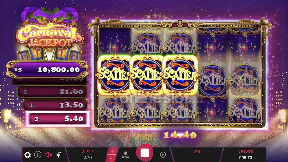 carnaval jackpot slot jackpot respin feature