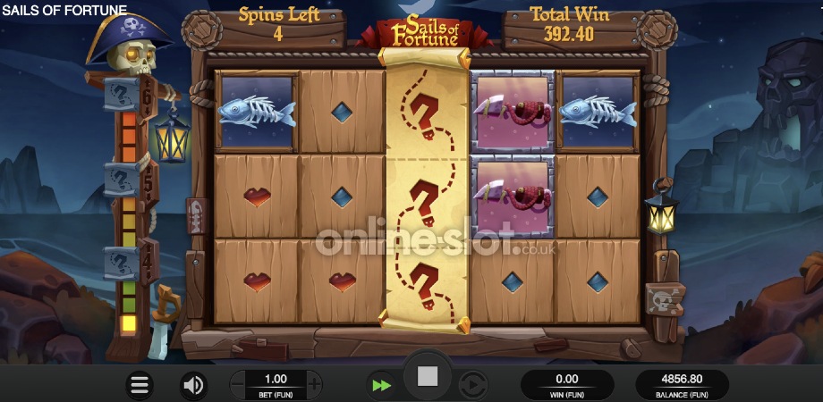 sails of fortune slot treasure hunt free spins feature