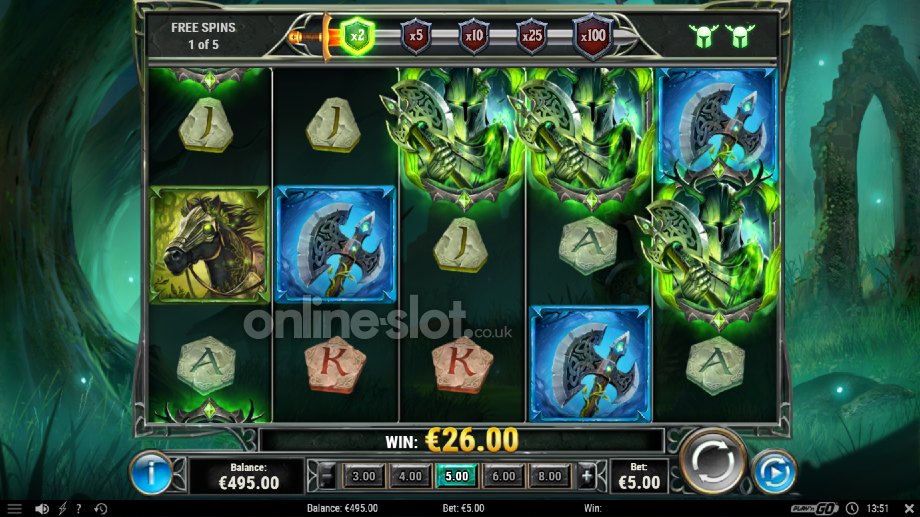 the green knight slot free spins feature