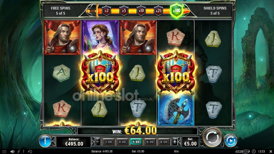 the green knight slot shield spins feature