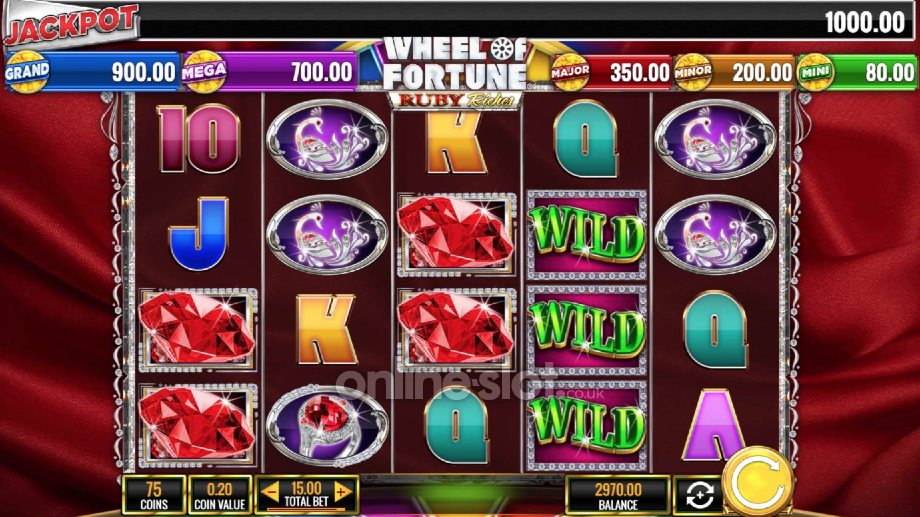 wheel of fortune ruby riches slot base game