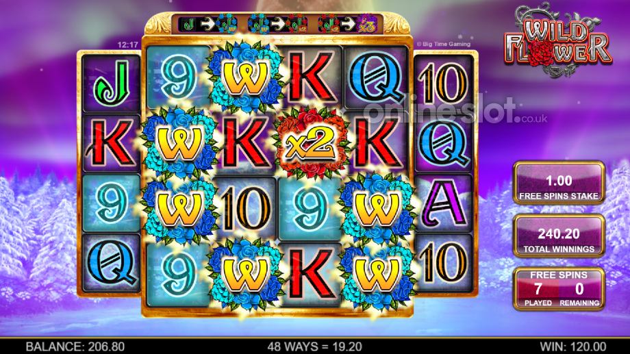 wild flower slot sticky wild free spins feature