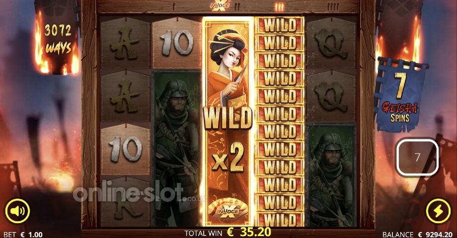 bushido ways slot geisha spins feature