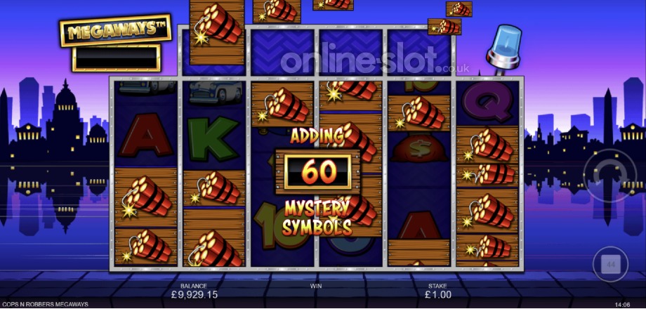 cops n robbers megaways slot blue reel modifier feature