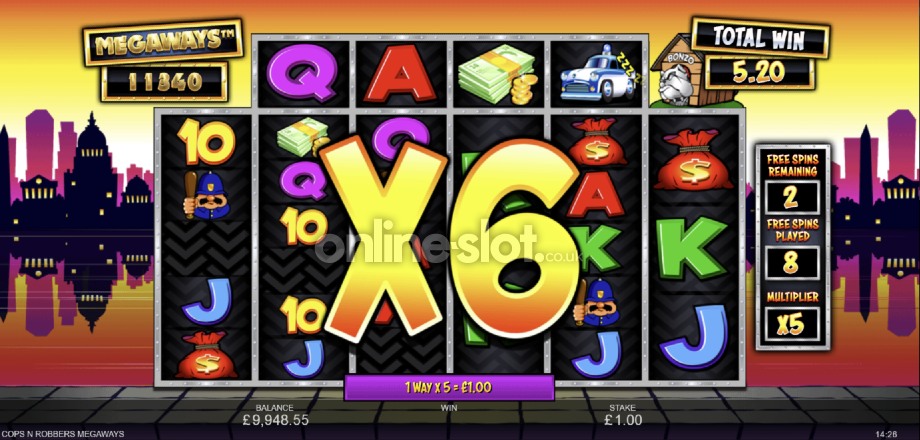 cops n robbers megaways slot free spins feature