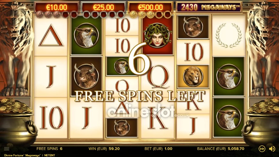 divine fortune megaways slot free spins feature