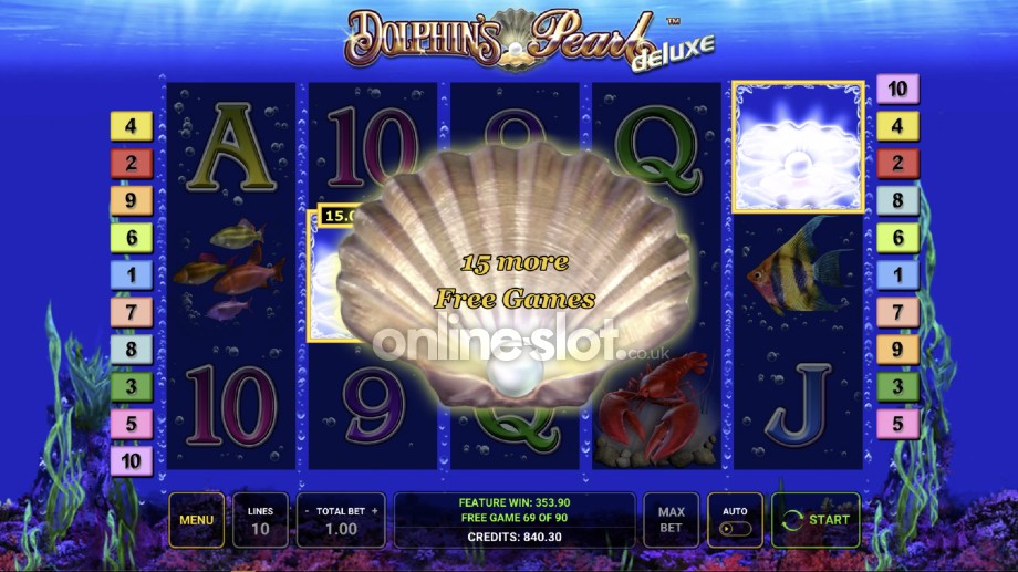 dolphins pearl deluxe slot free games feature
