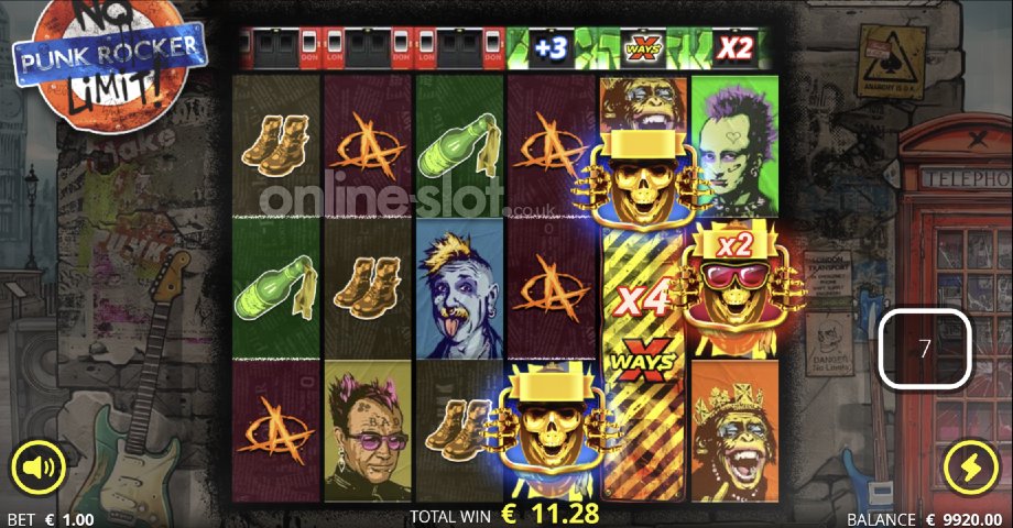 punk rocker slot anarchy free spins feature