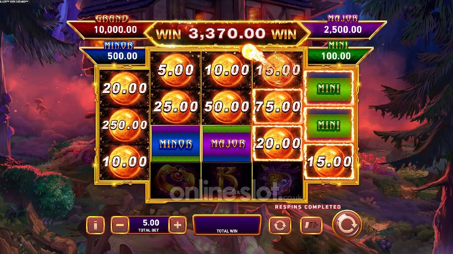red wizard slot fire blaze respin feature