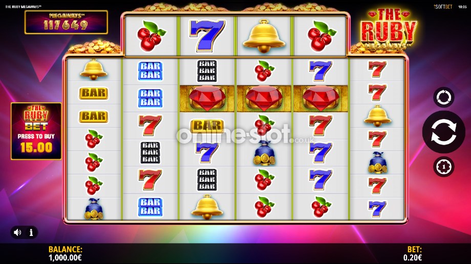 the ruby megaways slot base game