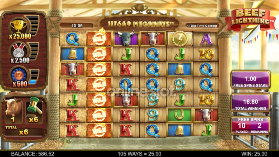 beef lightning megaways slot free spins feature