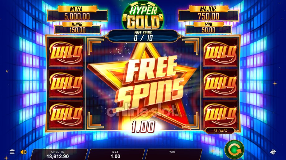 hyper gold slot free spins feature