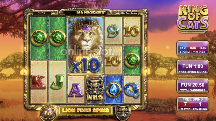 king of cats megaways slot lion free spins feature