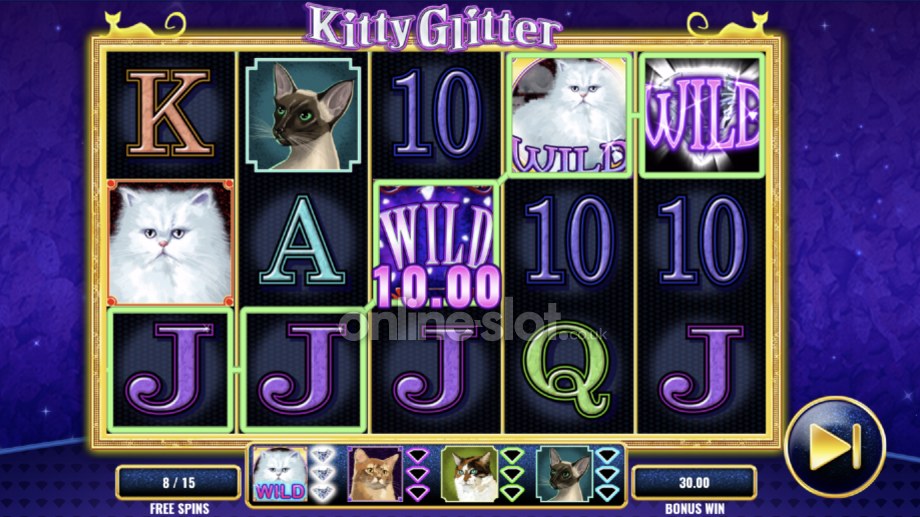 kitty glitter slot free spins bonus feature
