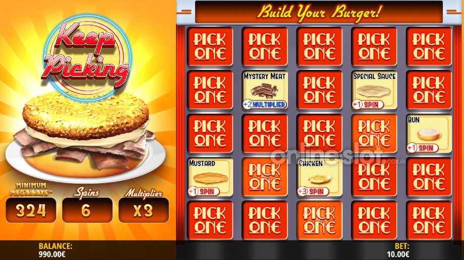 royale with cheese megaways slot build a burger feature