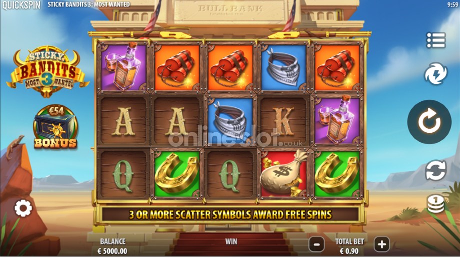 sticky bandits 3 most wanted slot base game