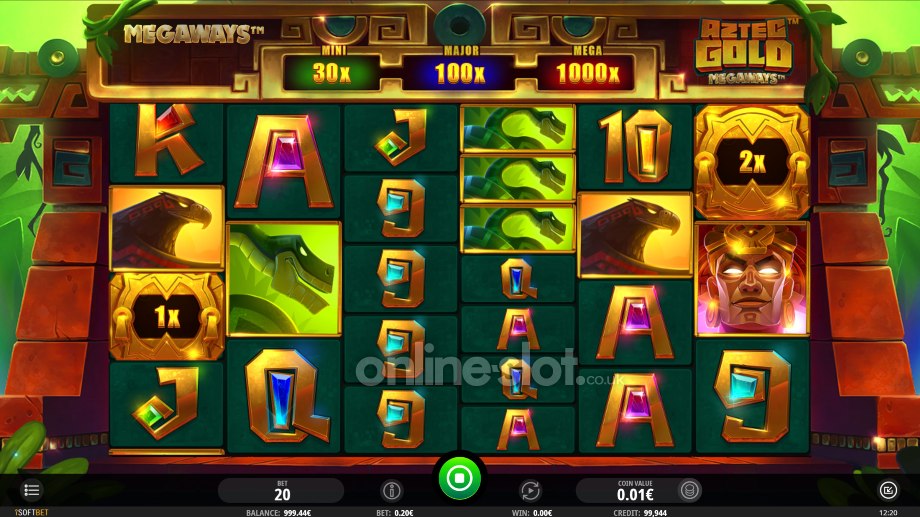 aztec gold megaways slot base game