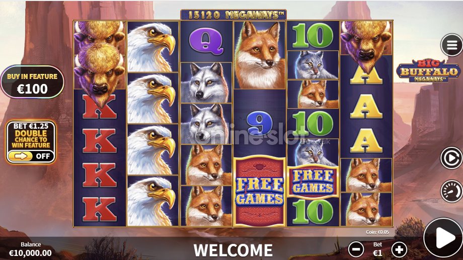 big buffalo megaways slot base game