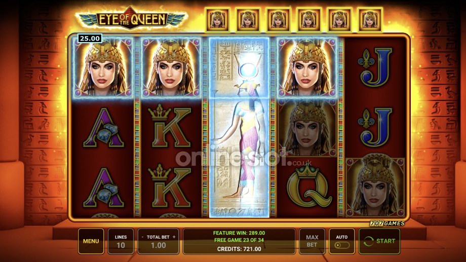 eye of the queen slot free games feature