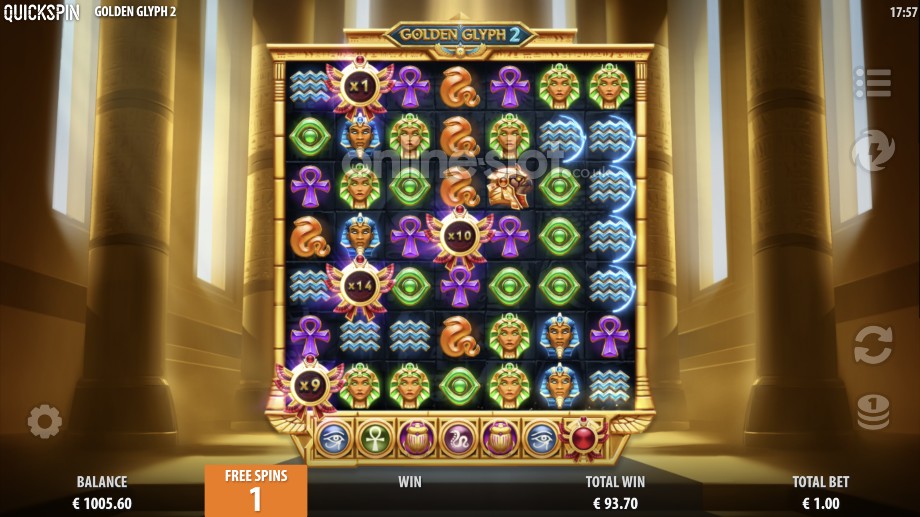 golden glyph 2 slot golden free spins bonus feature