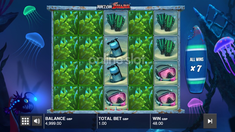 razor shark slot free games feature