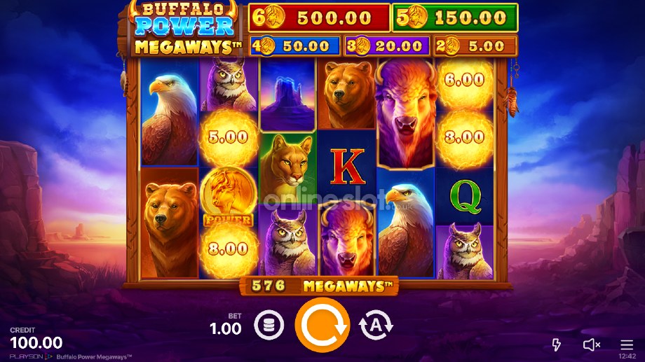 buffalo power megaways slot base game